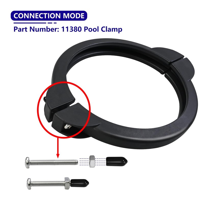 Sand Filter Valve Clamp with Screws Compatible Intex 16"(DN) Black gallery