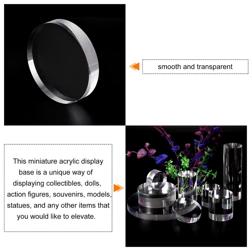 Clear Acrylic Solid Cylinder Round Display Riser, 0.6 Inches x 3.1 Inches gallery