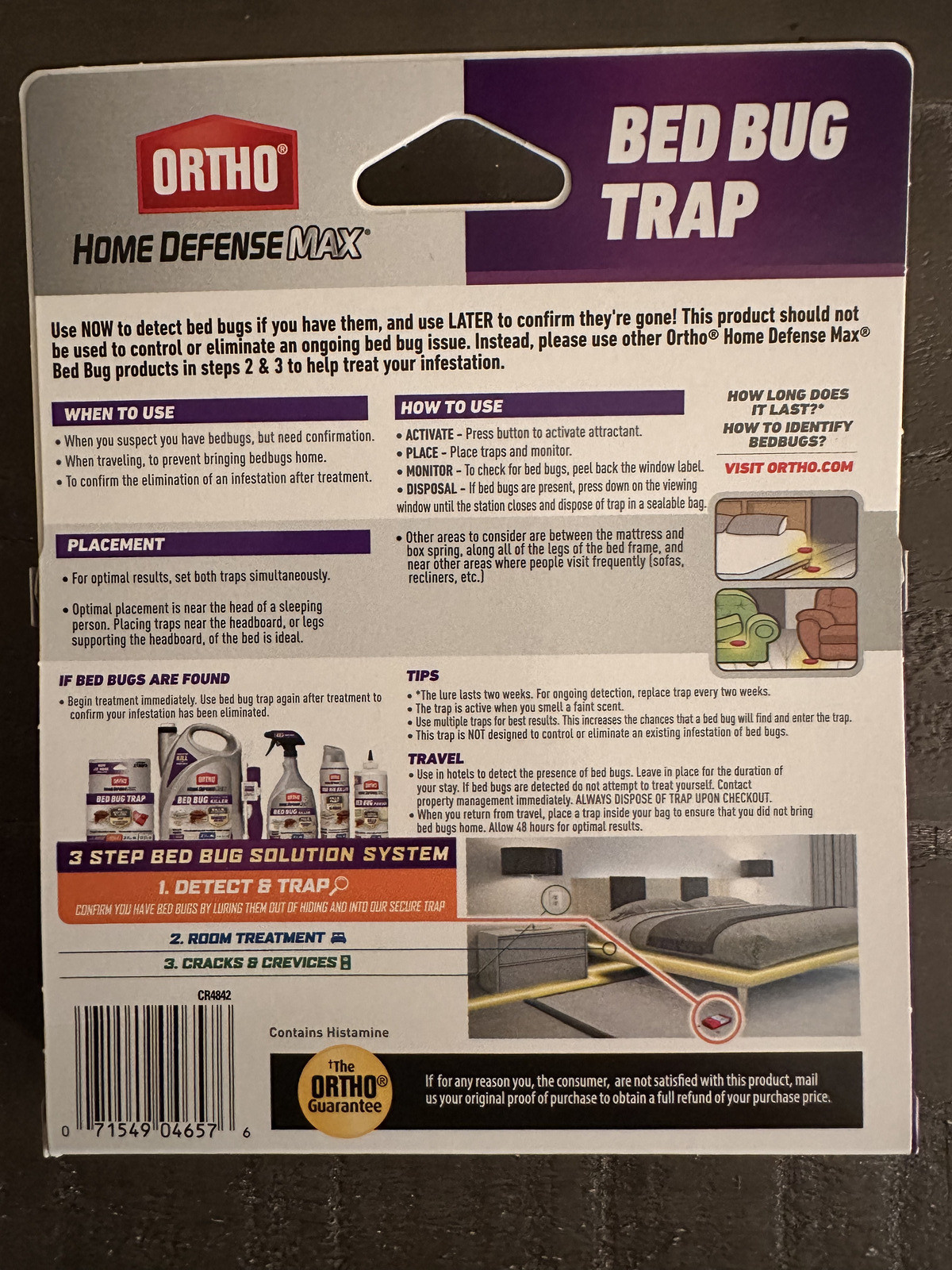 Ortho Home Defense Max Bed Bug Trap 2-Pack - home or travel - pesticide free NIB gallery
