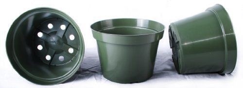 8 Inch Azalea Plastic Nursery Pots , (Qty 13), Green Nursery Pots gallery