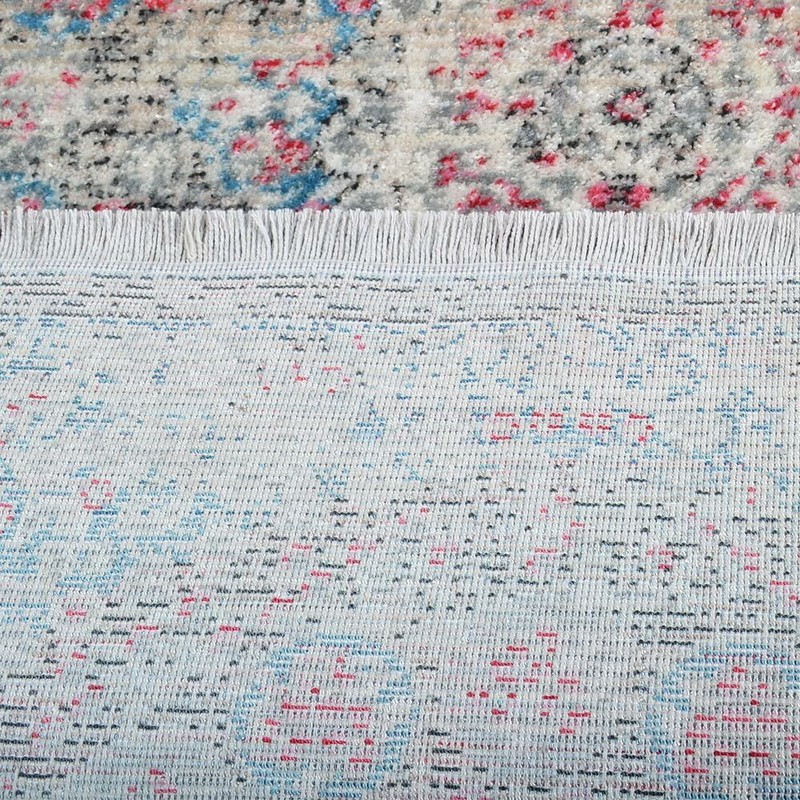 Machine Woven Cross Weave Polyester 2'6x9'10 Runner Area Rug Oriental Beige Blue gallery