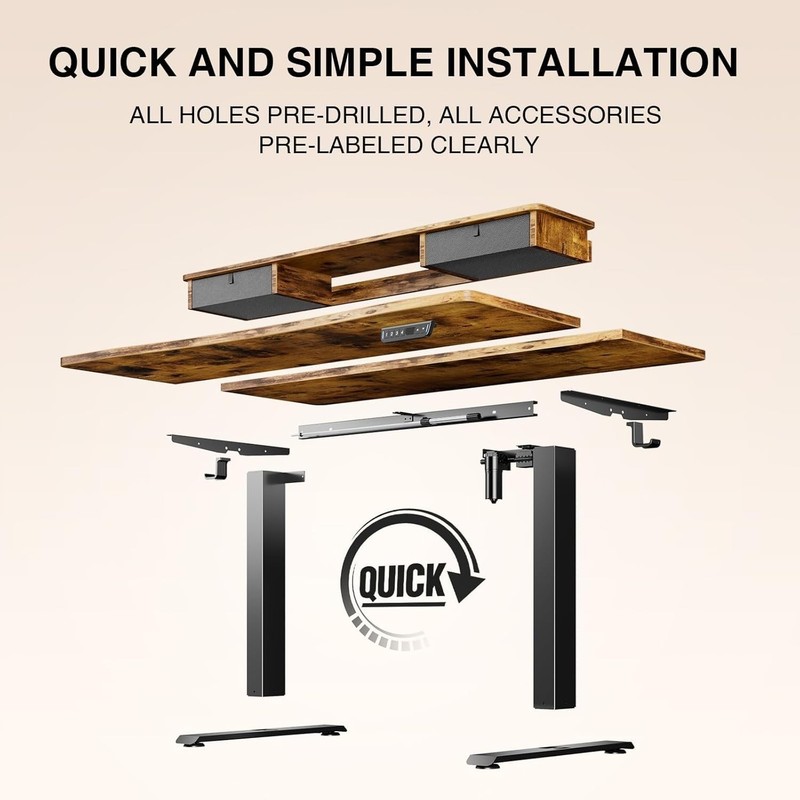 Standing Desk with Storage Drawers Adjustable Height Computer Table Ergonomic gallery