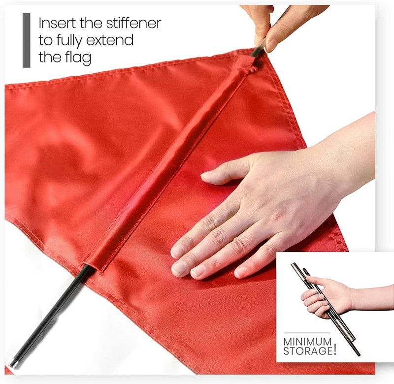 Anley Diver Down Warning Flag with Removable Stiffening Pole Diving Flags Nylon gallery