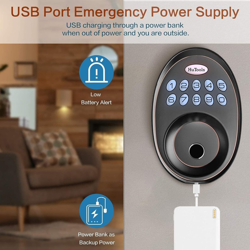 Biometric Electronic Keyless Entry Door Deadbolt Lock Fingerprint with Keypads gallery