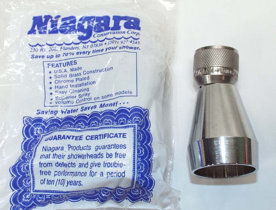 Niagara Conservation Spray 70% Energy Water Saving Showerhead 2.4 GPM Made USA gallery