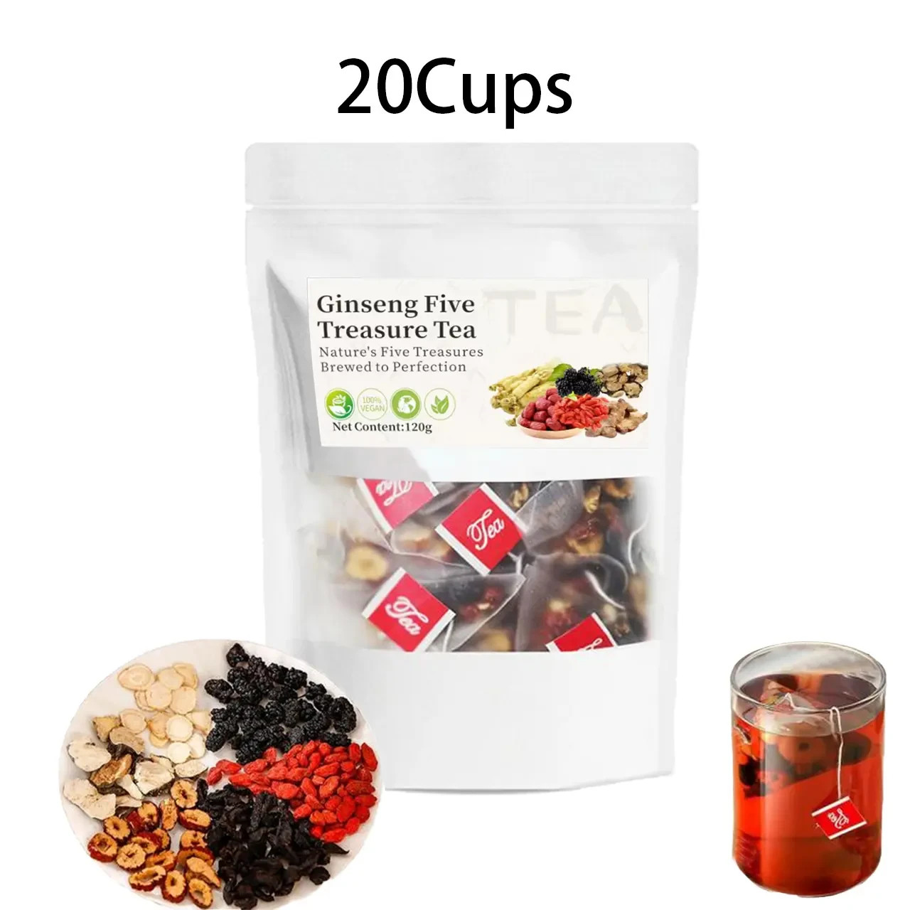 Ginseng Five Treasure Tea Liver and Kidney Nourishing Vitality Tea Herbal TeaBag gallery