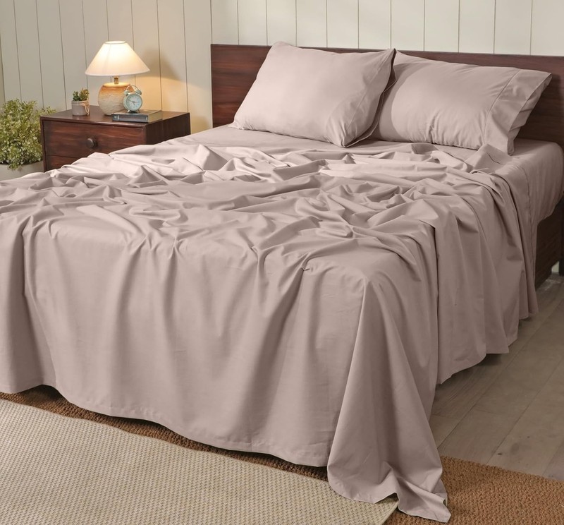 RUVANTI 100% Cotton Sheets – Soft Peached Percale, Lightweight & Breathable Cool gallery