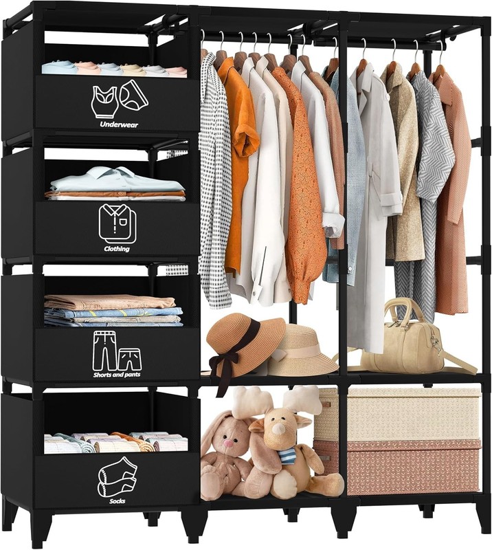 Portable Closet, Easy Assembly, Large Capacity Wardrobe Closet, Sturdy and St... gallery
