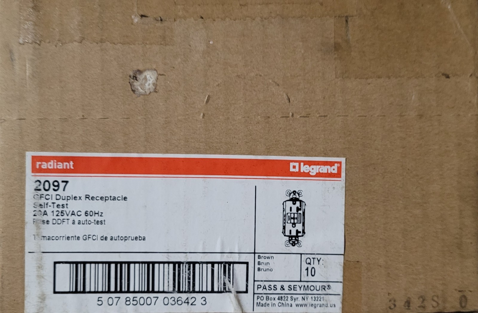 Legrand 2097 GFCI Duolex Recepacle Brown 20A 125VAC 60Hz-New In Box (LOT OF 10) gallery