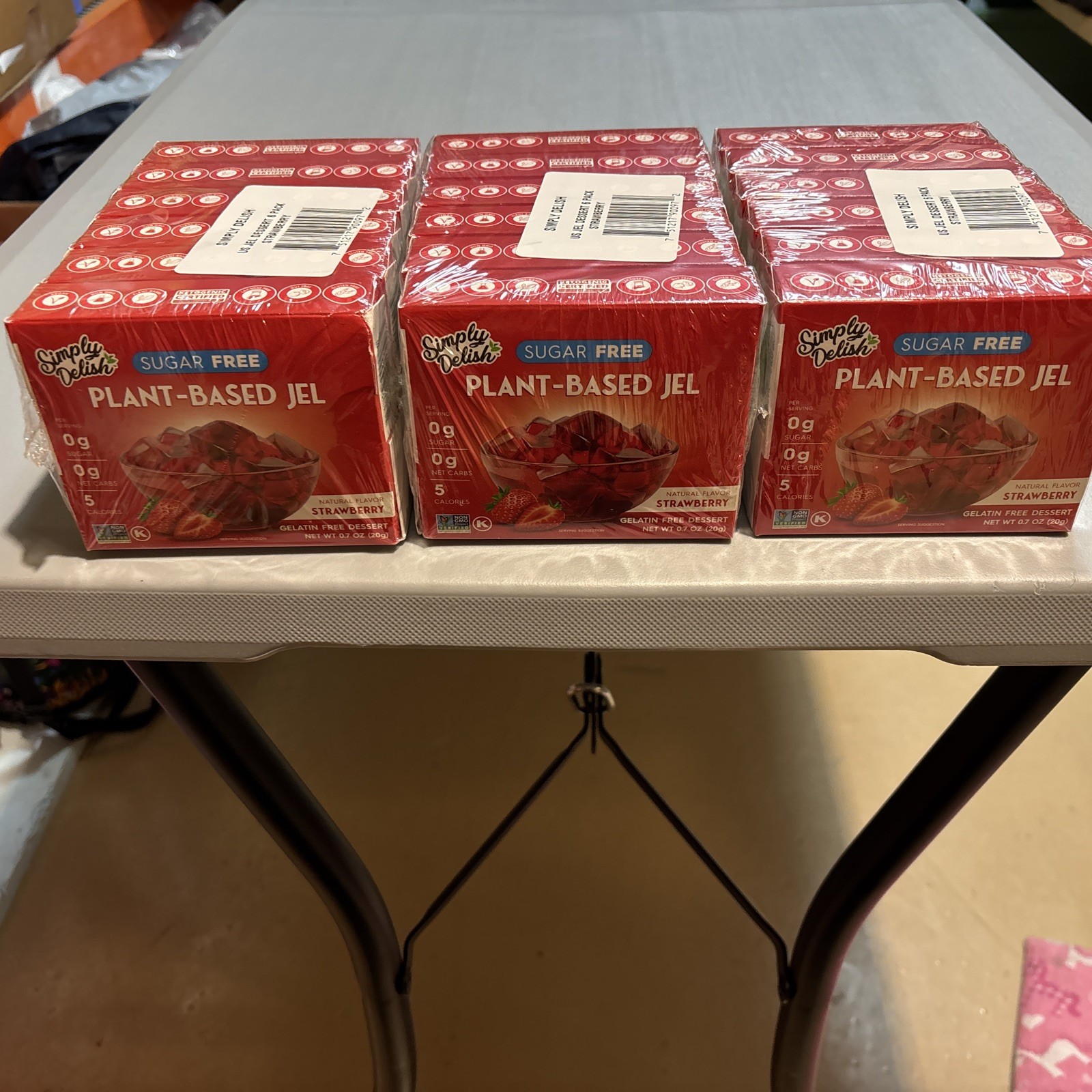 3 -6 PACKS Simply Delish Plant Based Strawberry Jel Dessert Sugar Free .7 oz Ea gallery