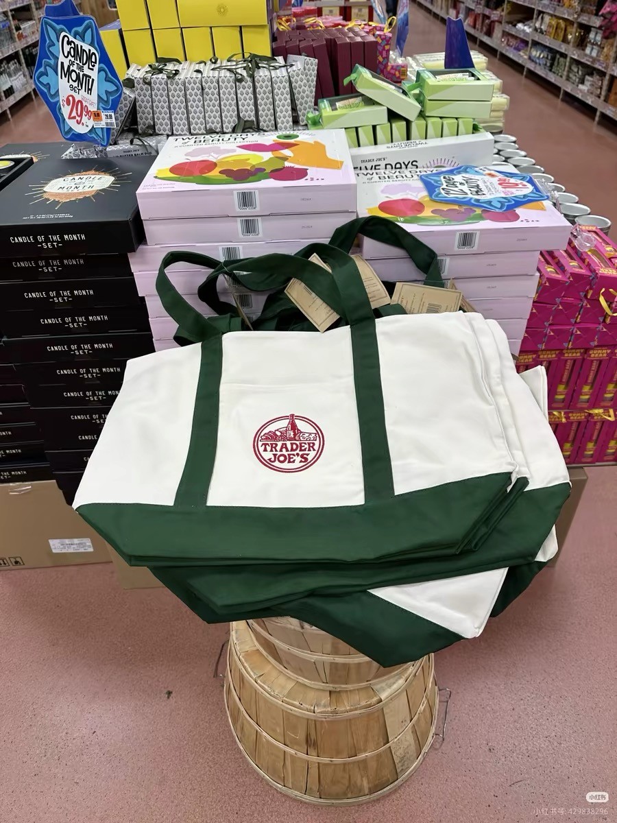 Trader Joe’s Canvas Large Green Shopping Bag Limited Tote New W/Tags US STOCK gallery