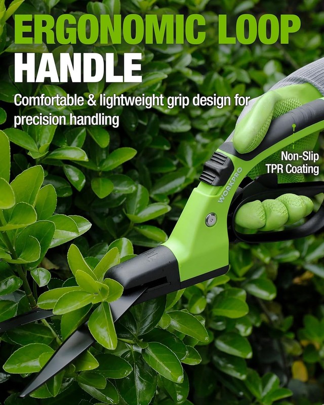 WORKPRO 15" Grass Shears Handheld Grass Clippers 360° Swivel Blade Grass Cutter gallery
