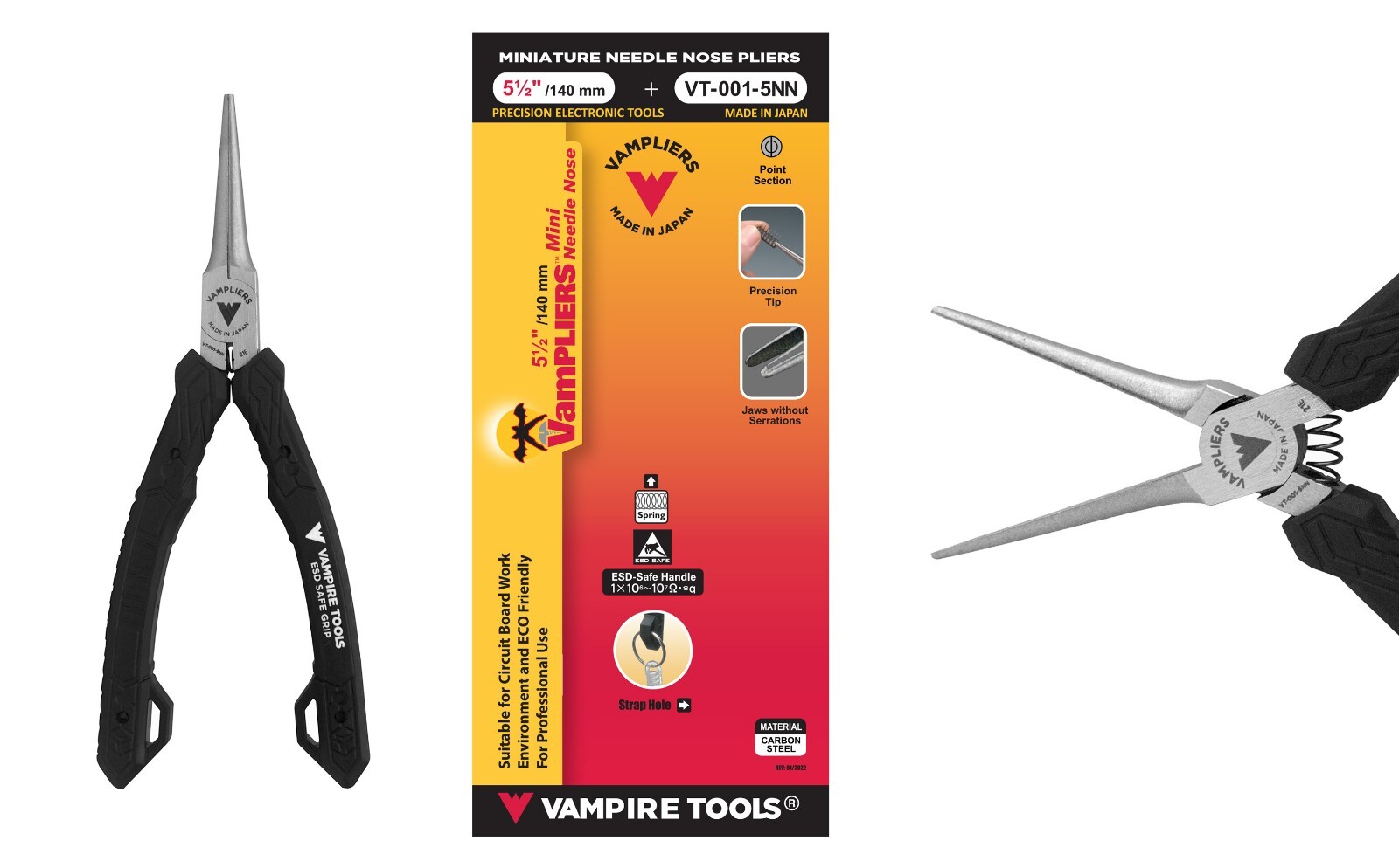 VT-001-5NN - VAMPLIERS 5.5" Mini Needle Nose Pliers ESD Safe for PC/Mac Repair gallery