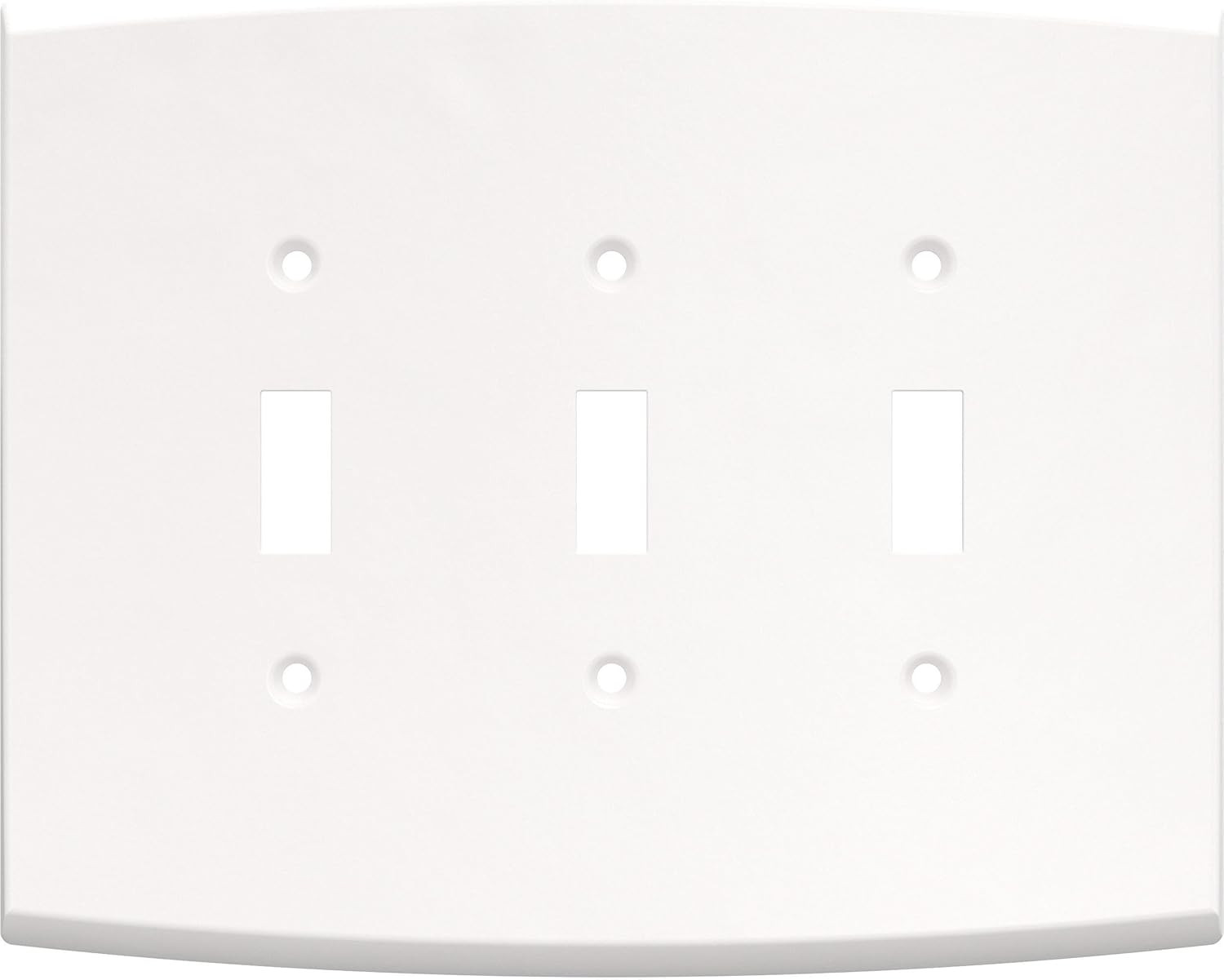 Soft Arch (2-Pack) Decorative Light Switch Covers Wall Plate Pure White 3-Gang O gallery