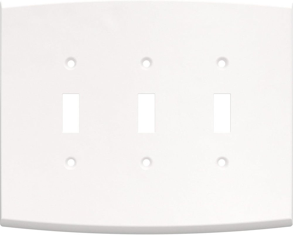 Soft Arch (2-Pack) Decorative Light Switch Covers Wall Plate Pure White 3-Gang O
