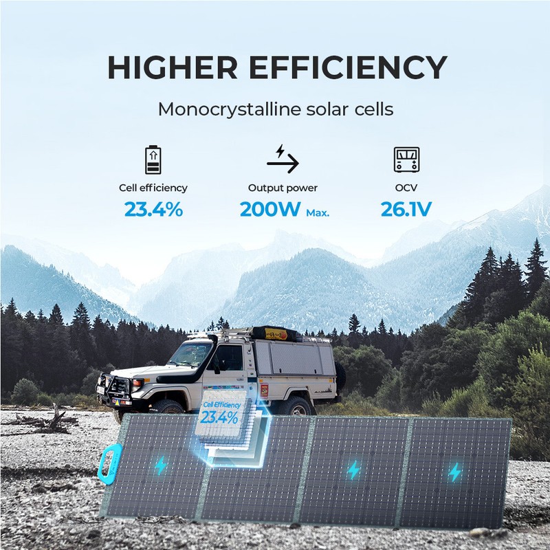 BLUETTI 200W Foldable Solar Panel for Power Station IP67 Rating Monocrystalline gallery