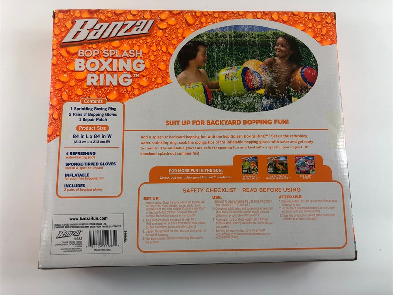 Banzai Bop Splash Boxing Ring 1 Boxing Ring 2 Pairs Bopping Gloves NEW gallery