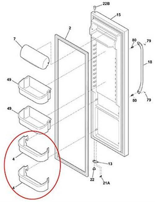 Lower Door Bin ( 2 Pieces ) Compatible with Frigidaire Refrigerator 240323002 gallery
