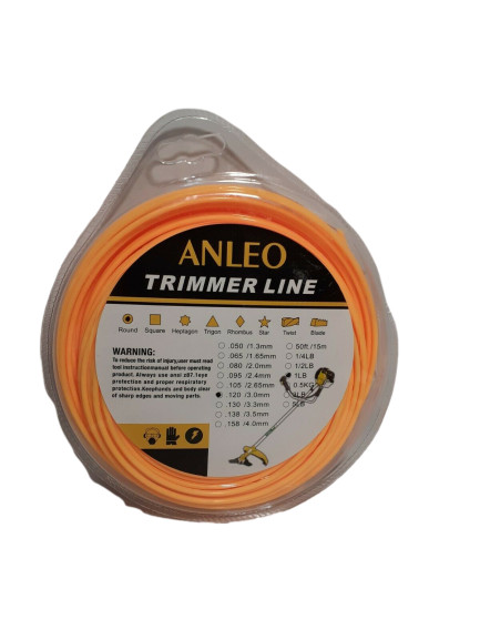 Anleo Force String Trimmer Line 1 lb. spool 120 in. Diameter, Round, Yellow gallery