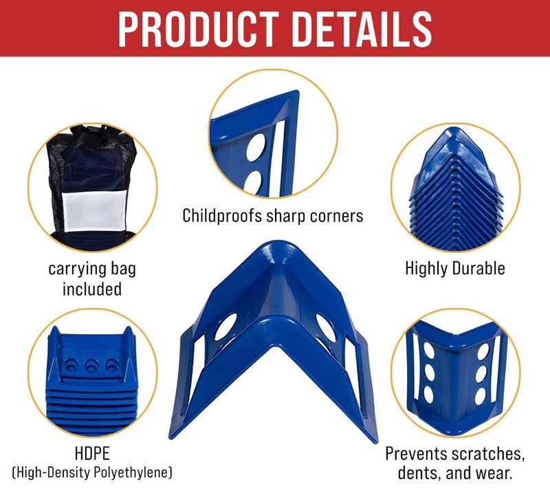 20Pc Blue 4"x6" Flatbed Edge Protectors w/ Carrying Case Strap Corner Protectors gallery