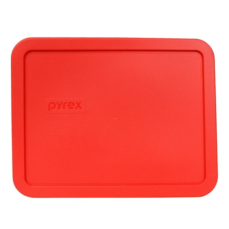 Pyrex 7211 6-Cup Rectangle Glass Storage Dish w/ 7211-PC Red Lid Cover (2-Pack) gallery