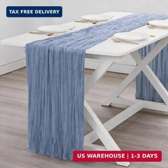 Dusty Blue Cheesecloth Table Runner Boy Baby Shower Wedding Decorations Spring G