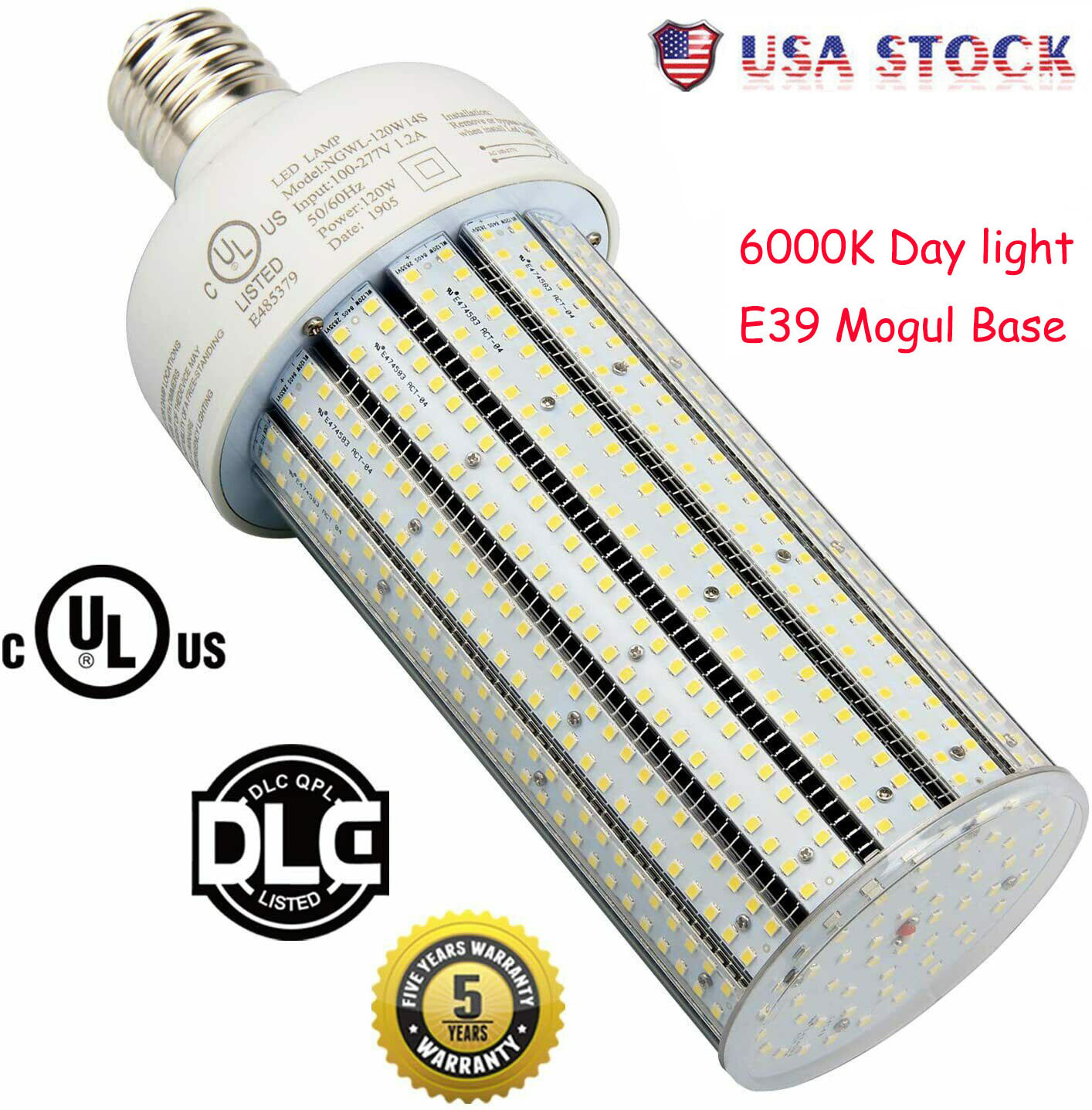 120W LED Corn Cob Bulb Lights E39 Retrofit 400W HID Street Lights 6000K High Bay gallery
