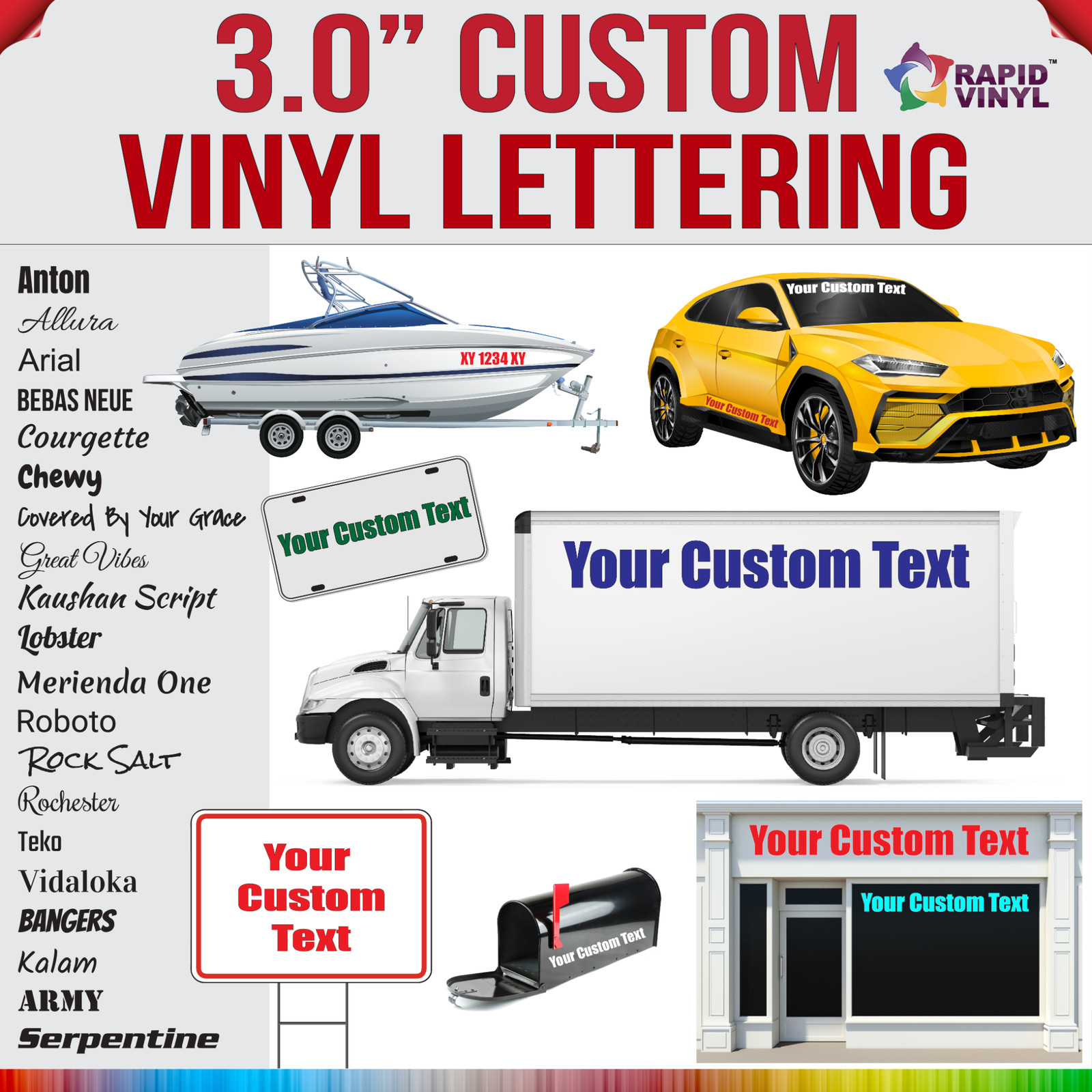 3 Inch Custom Vinyl Lettering Numbers Transfer Decal Sticker Boat Window Glass gallery