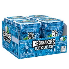 ICE BREAKERS Ice Cubes Peppermint Sugar Free 40 Count (Pack of 4), Turquoise