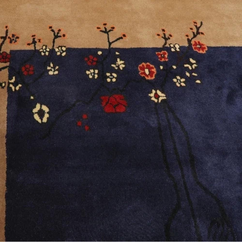 Navy Hand Tufted Wool Area Rug Multi Sizes Art Deco , Oriental Rug Carpet gallery