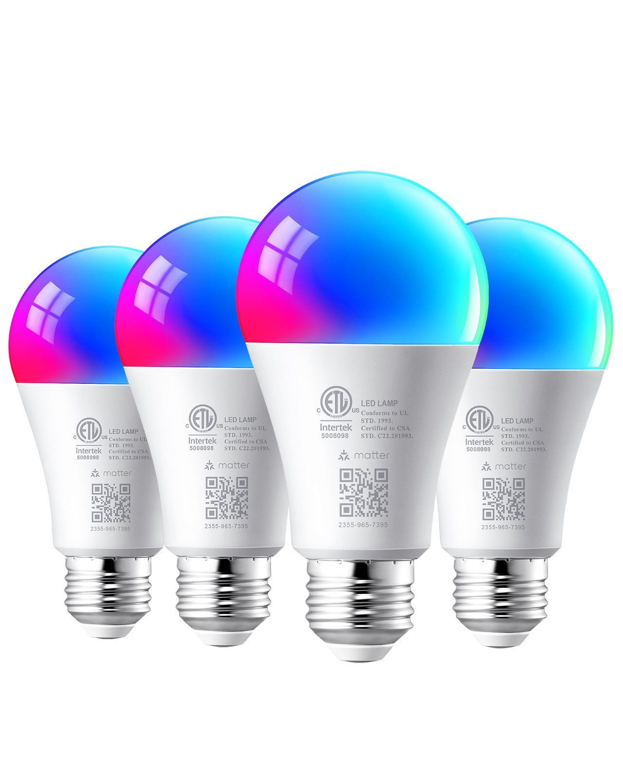 Matter Smart Light Bulb Color Changing RGB 9W 800LM 2700-6500K E26 Base Work gallery