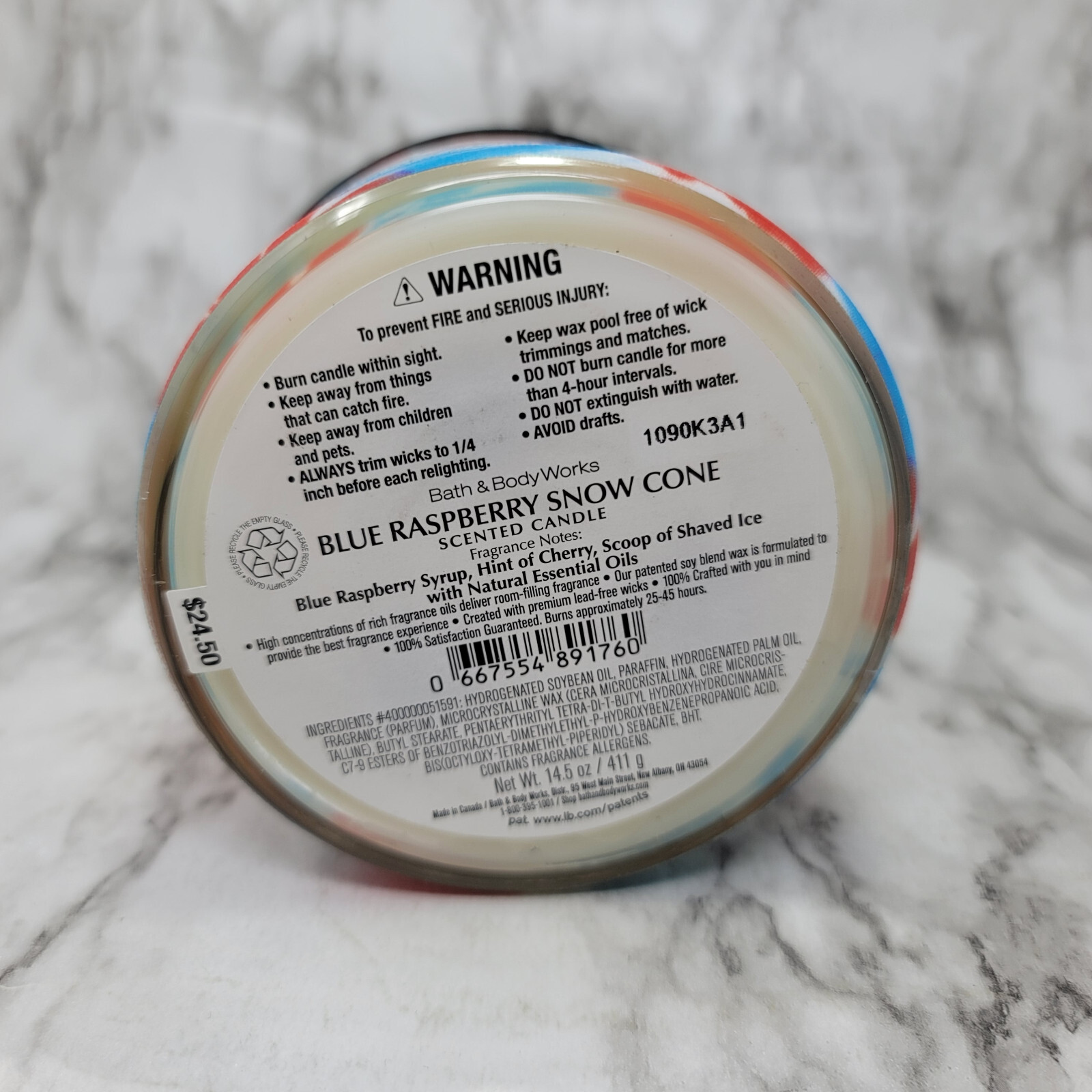 Bath & Body Works Blue Raspberry Snow Cone 3-Wick Candle gallery