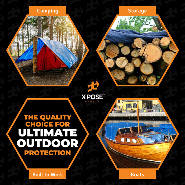 50' X 100' Multi Purpose Blue Poly Tarp Cover Tent Shelter RV Camping Tarpaulin gallery