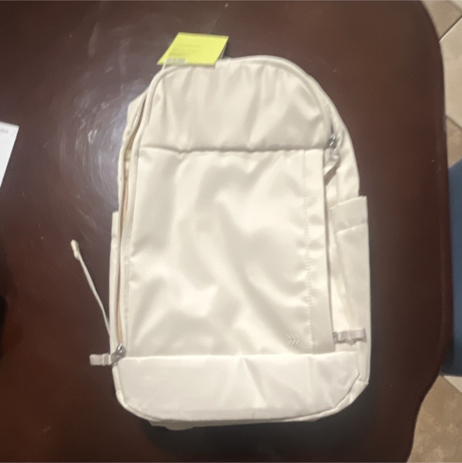 All in motion White Hiking Backpack Adjustable Straps Zipper 3 Pockets Logo