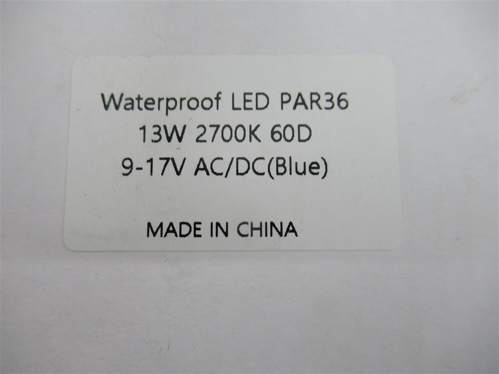 Waterproof LED PAR36 13W , 2700K , 60D , 9-17V AC/DC (BLUE) gallery