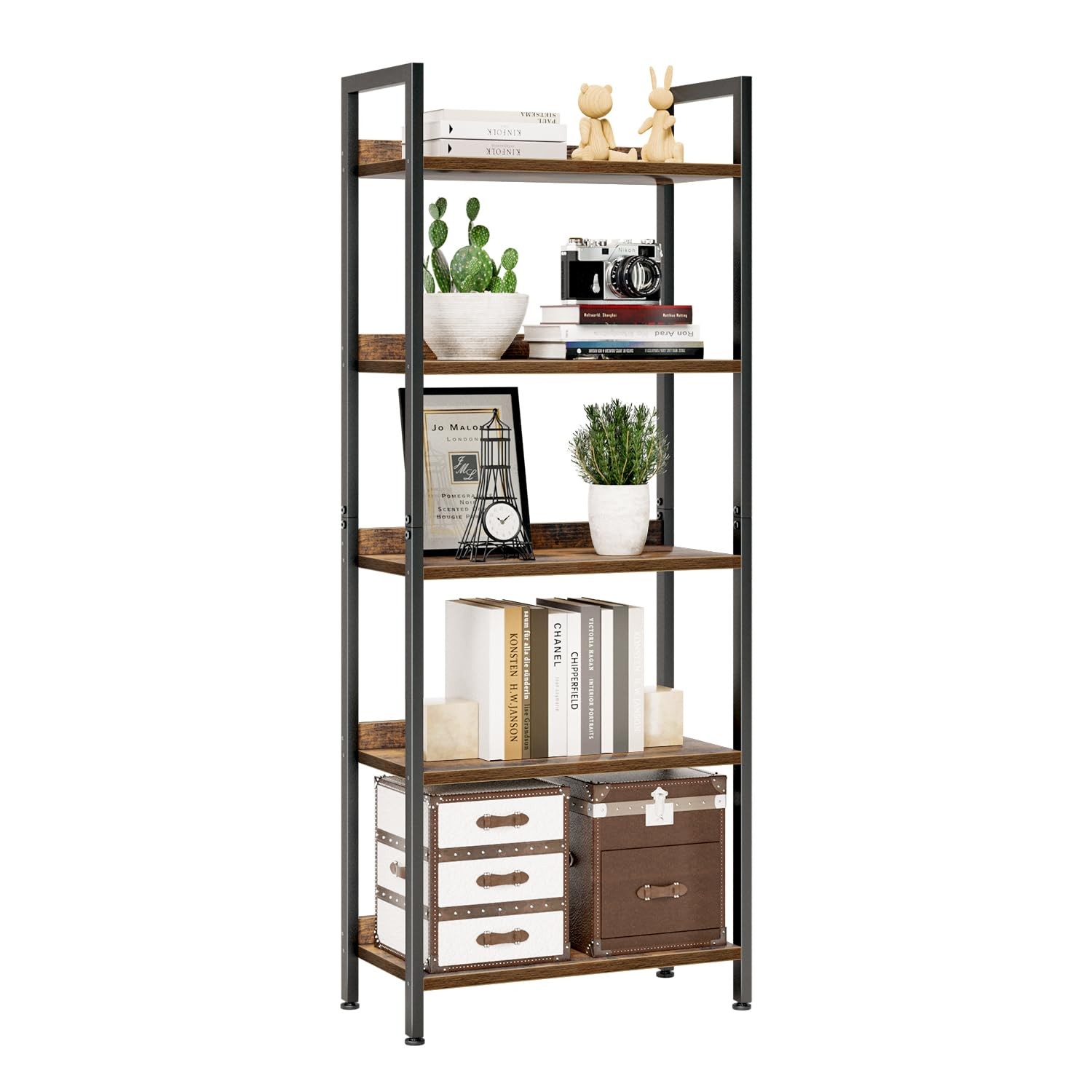 NUMENN Bookshelf, 5 Tier Bookshelves, Home Office Bookcase Shelf Storage Orga... gallery