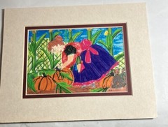 Beautiful Marker Art Signed Autumn Fall Garden Farmhouse Pumpkins 101 Out Of 200