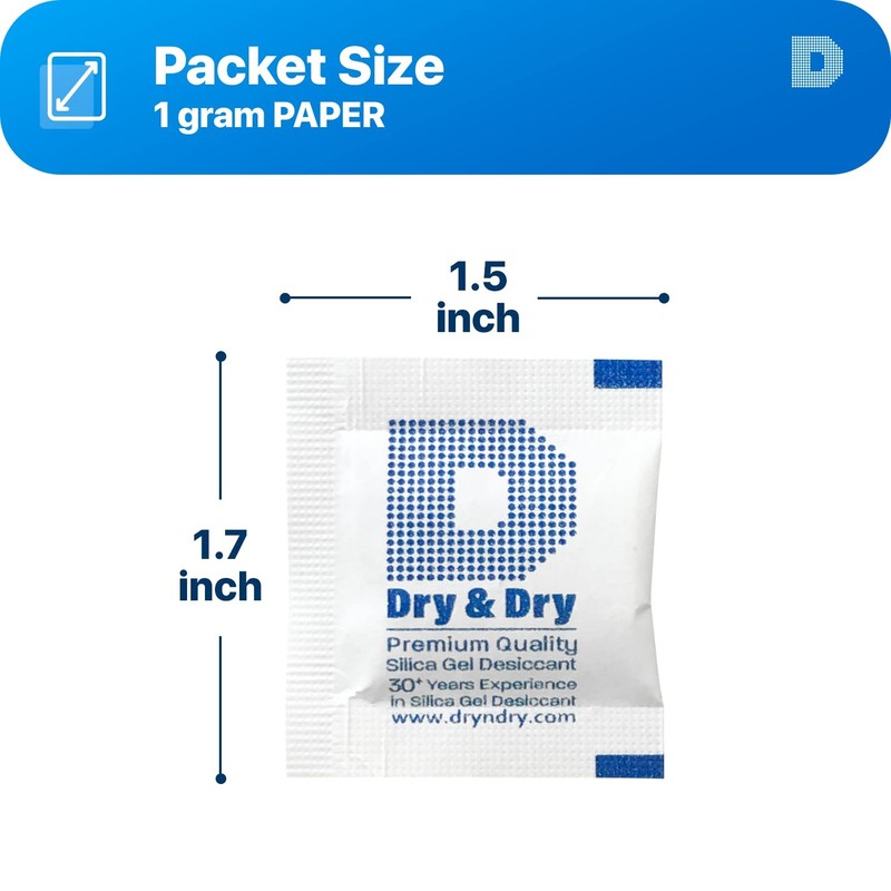 Dry & Dry 1 Gram [ 1000 Packets ] Silica Gel Pure and Safe Silica Gel Packs Desi gallery