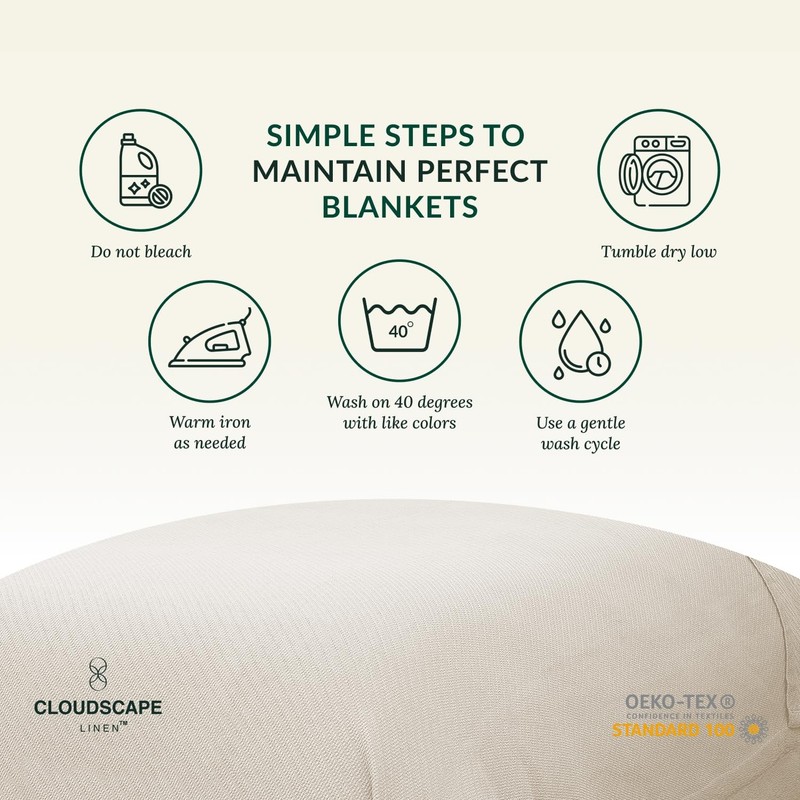 Cloudscape Linen Cloudscape 100 Cotton King Size Blanket - Herringbone Weave - gallery