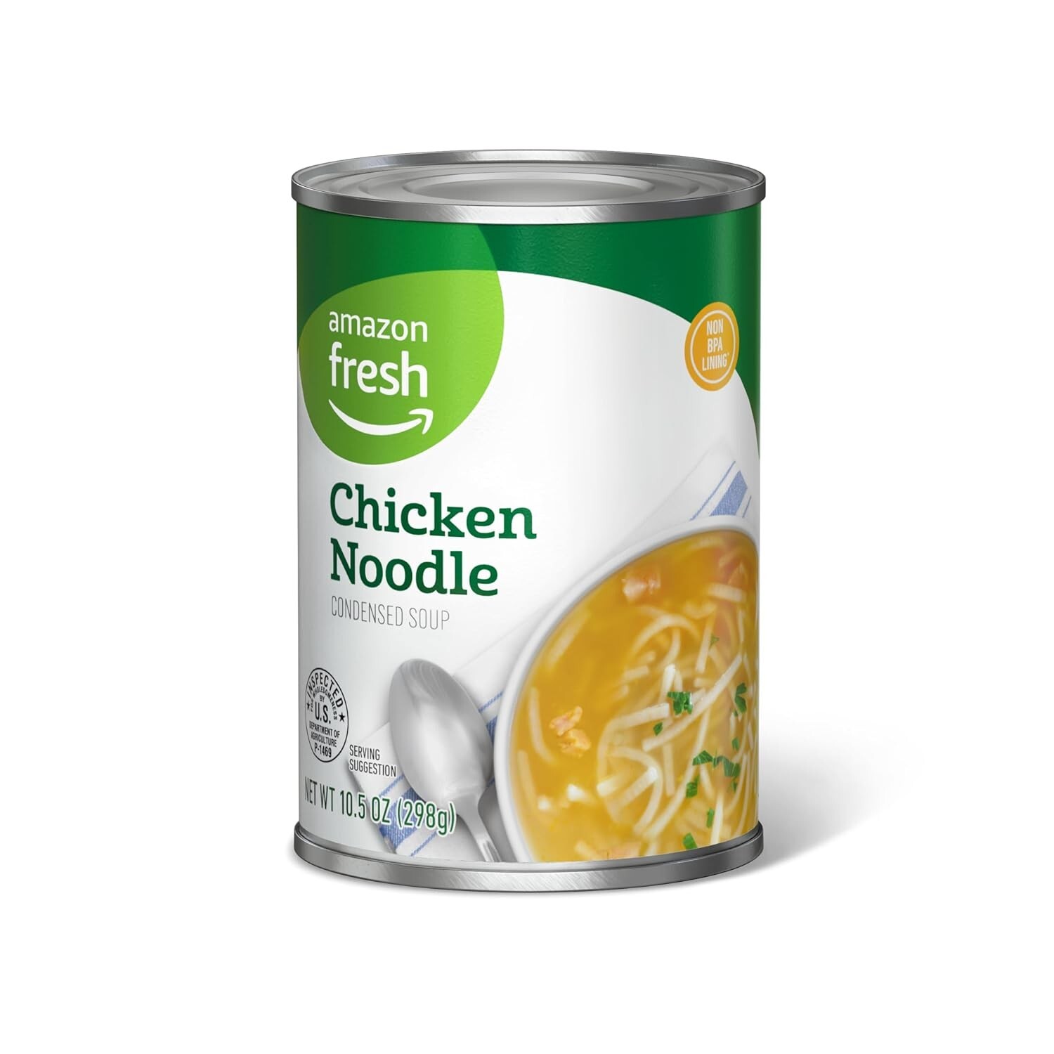Amazon Fresh Chicken Noodle Soup, 10.5 Oz - Condensed - Happy Belly Brand gallery