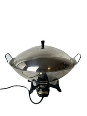 Vintage FARBERWARE Electric Wok Model 303 Stainless Steel 14″ Tested & Works
