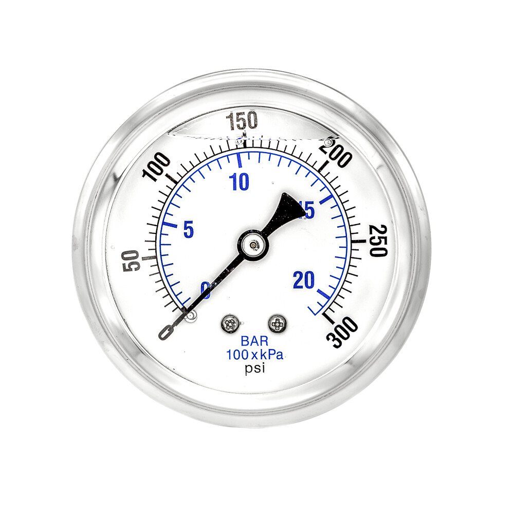 Liquid Filled Back Mount Pressure Gauge with 2.5" Dial, 0-300 PSI, 1/4"MaleNPT gallery