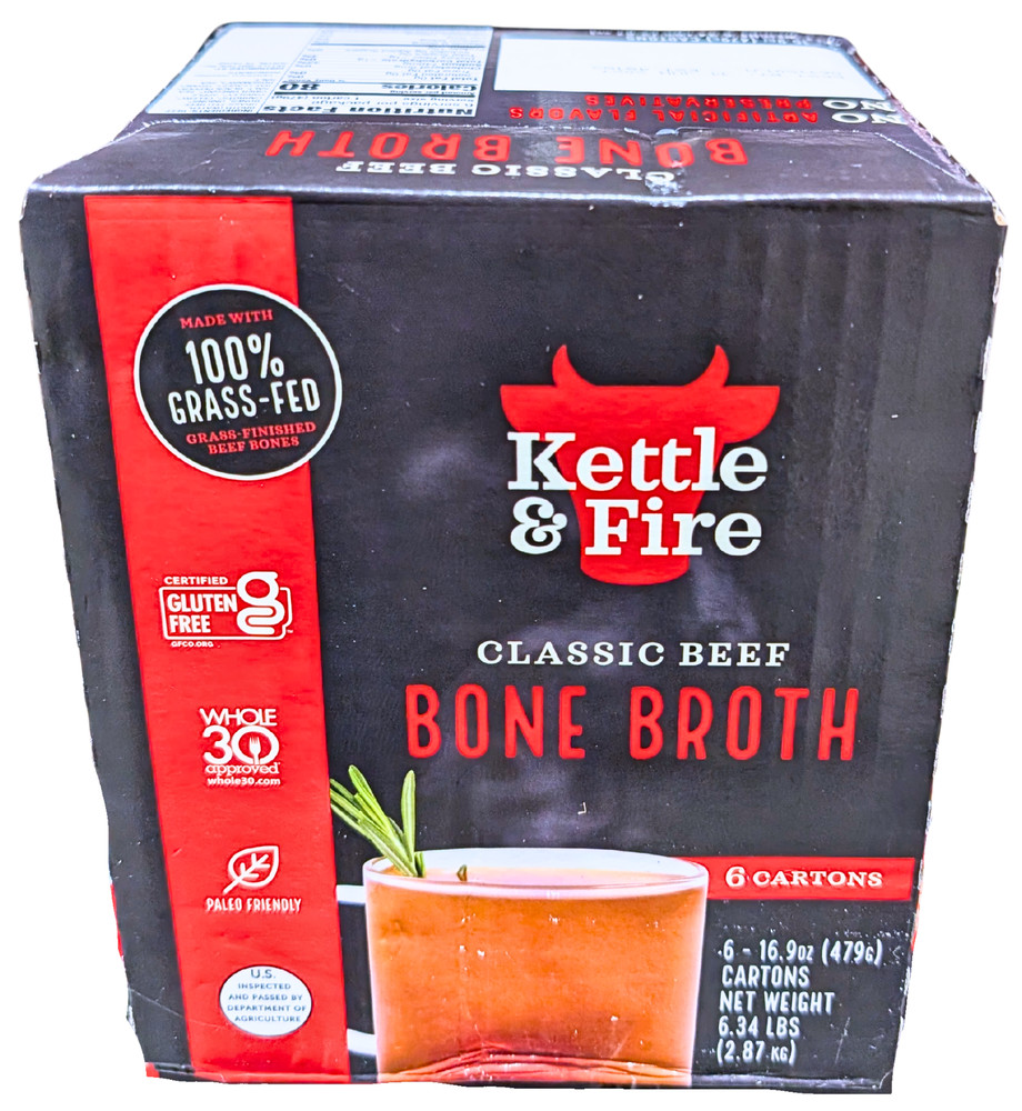 Kettle & Fire Beef Bone Broth 6 Count x 16.9 Oz EXP 06/2027