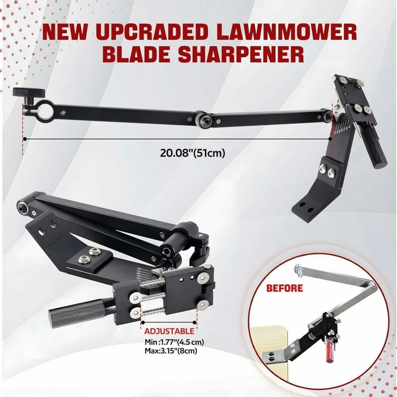 Lawn Mower Blade Sharpener Adjustable Balancer 15°- 45° For Straight & Standard gallery