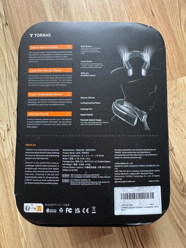 Torras Coolify 2S Neck Air Conditioner (Black) - New Open Box gallery