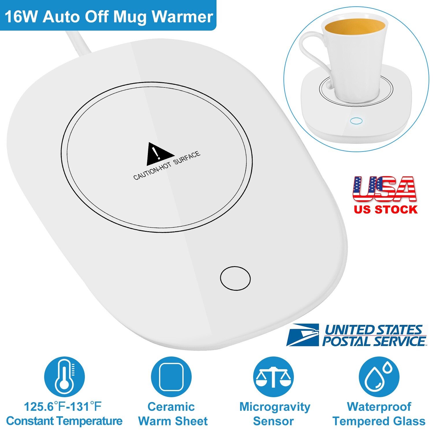 2pc Coffee cup insulation electric cup tea milk heater pad office home automatic gallery