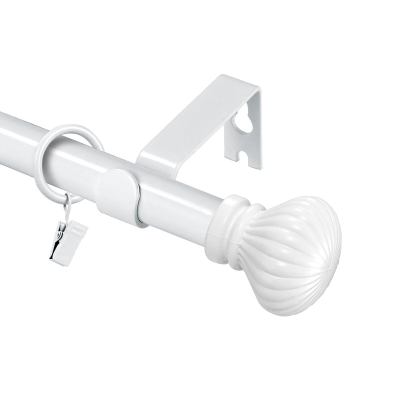 Round Urn Adjustable Single Drapery Curtain Rod Set 28"-48"/ 48"-84"/ 84"-120" gallery