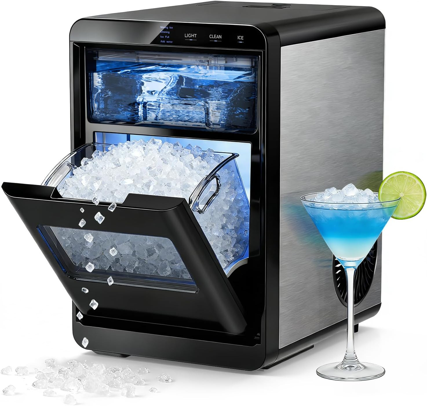 Nugget Ice Maker Countertop - 44Lb/Day, Self-Cleaning Portable Ice Machine with gallery