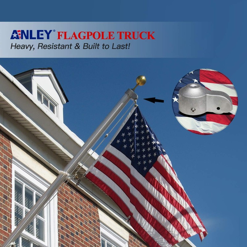 Authentic FlagPole Truck with Nylon Pulley Sliver Cast Aluminum Body Heavy ... gallery
