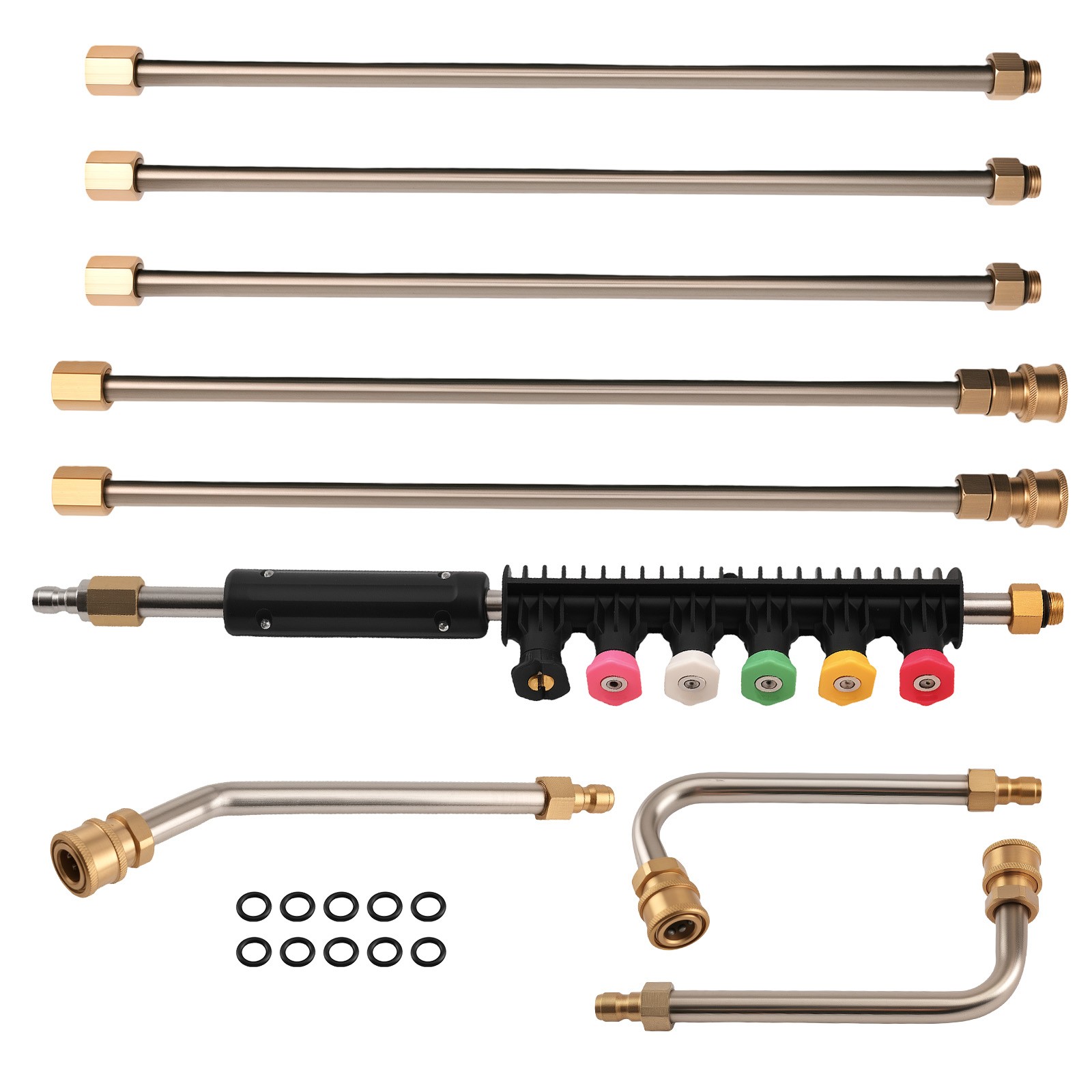 4000PSI Pressure Washer Extension Wand Replace Lance Gutter Cleaner w/ 6 Nozzles gallery